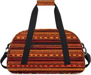 Aztec Tribe Gym Duffel Bag for Men Women Retro Hipster Style Sports Tote Bag with Adjustable Shoulder Strap for Dance Gymnastics Traveling Outdoor Camping Overnight Stay
