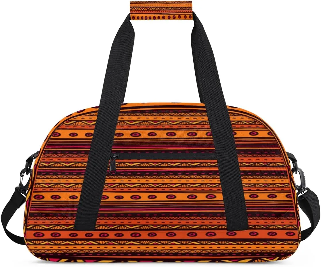Aztec Tribe Gym Duffel Bag for Men Women Retro Hipster Style Sports Tote Bag with Adjustable Shoulder Strap for Dance Gymnastics Traveling Outdoor Camping Overnight Stay