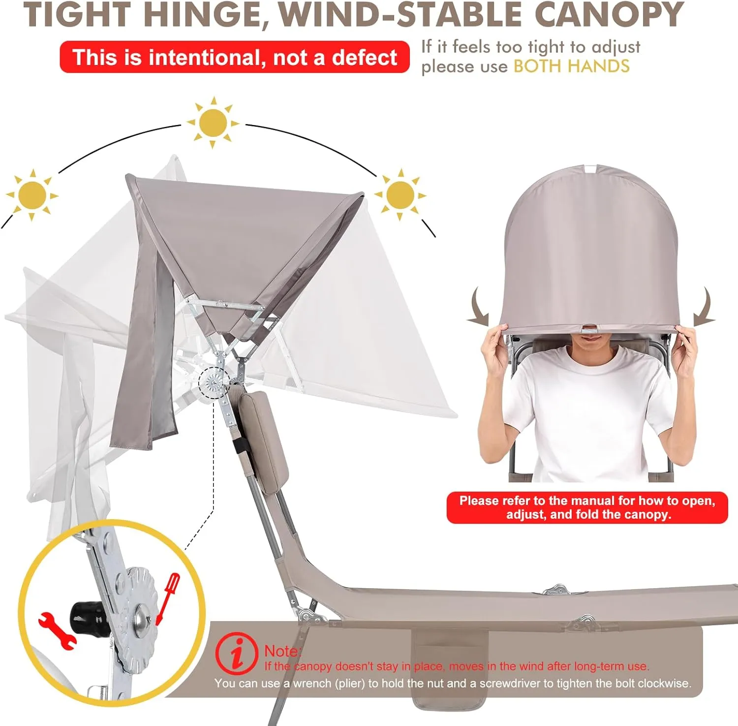 Backpack Beach Tanning Chair with Canopy Sun Shade & Face Hole, 6 Position Folding Lounge Sun Chair for Adults Outside Reading Sunbathing Poolside Camping Lawn, UPF 50 , 2 Pack, Patent Design
