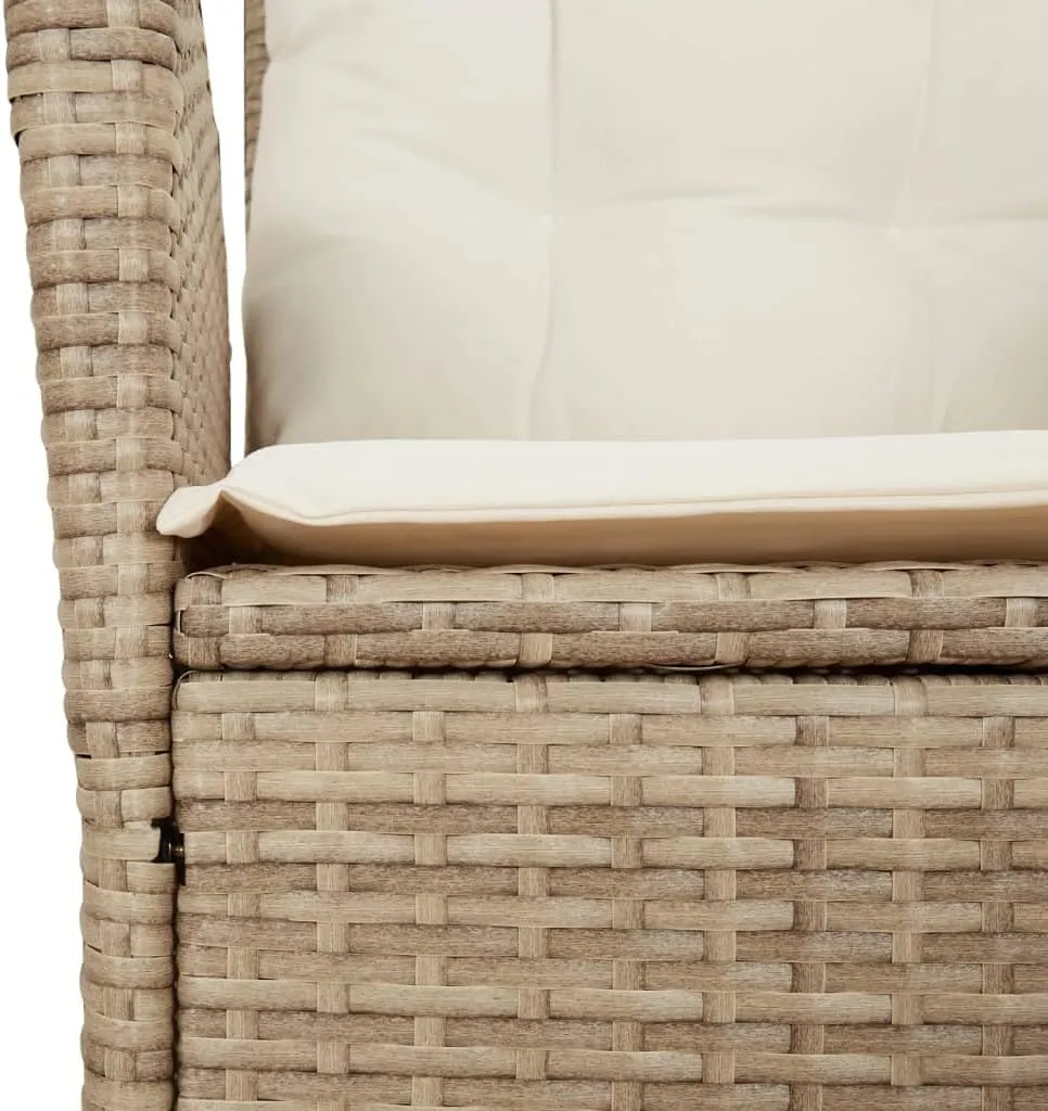 Backyard Chairs Camping Chair Outdoor Chairs Lounge Chair - Reclining Patio Chair with Cushions Beige Poly Rattan for Park Beaches Outside Terrace