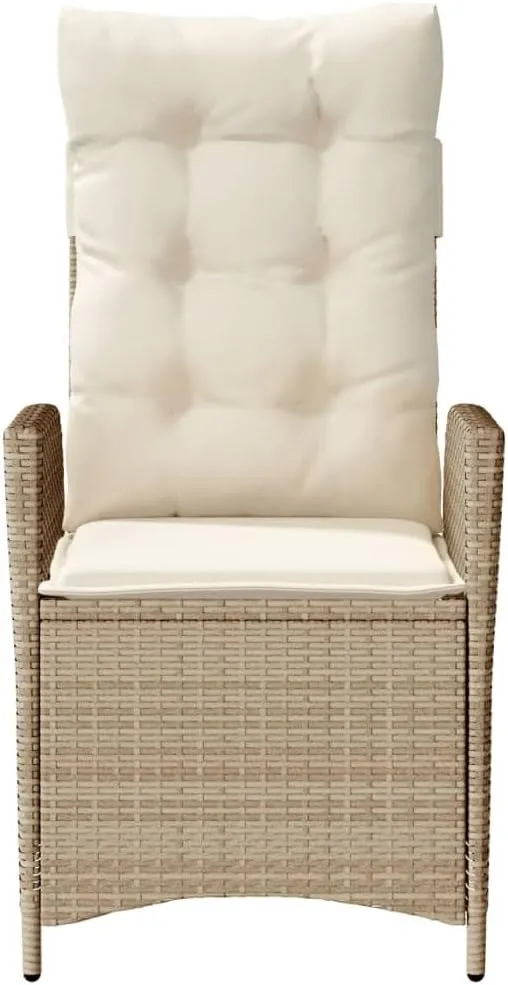 Backyard Chairs Camping Chair Outdoor Chairs Lounge Chair - Reclining Patio Chair with Cushions Beige Poly Rattan for Park Beaches Outside Terrace