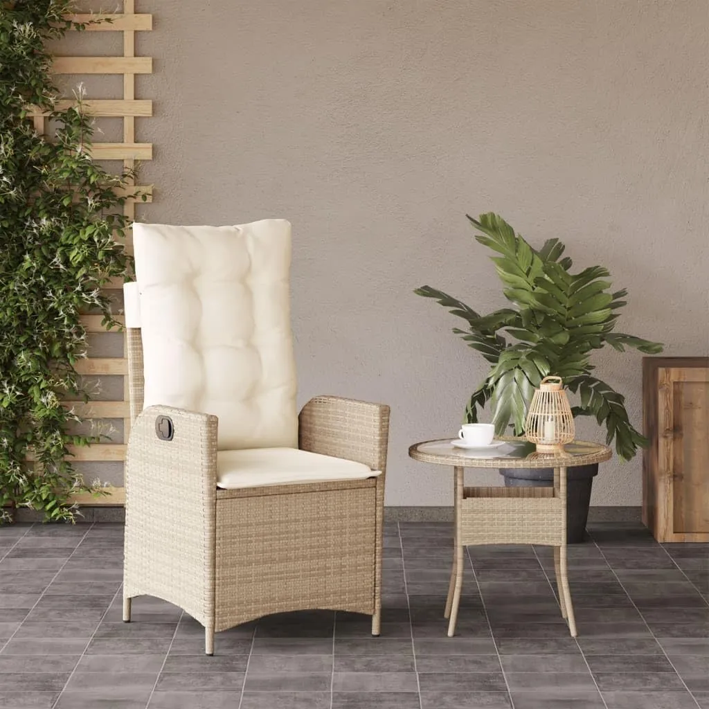 Backyard Chairs Camping Chair Outdoor Chairs Lounge Chair - Reclining Patio Chair with Cushions Beige Poly Rattan for Park Beaches Outside Terrace