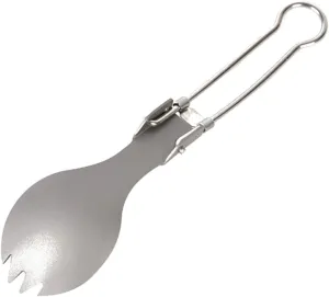 BESPORTBLE Outdoor Titanium Fork Spoon Portable Camping Eating Utensils Folding Cutlery Set Silverware for Travel Hiking and Picnics