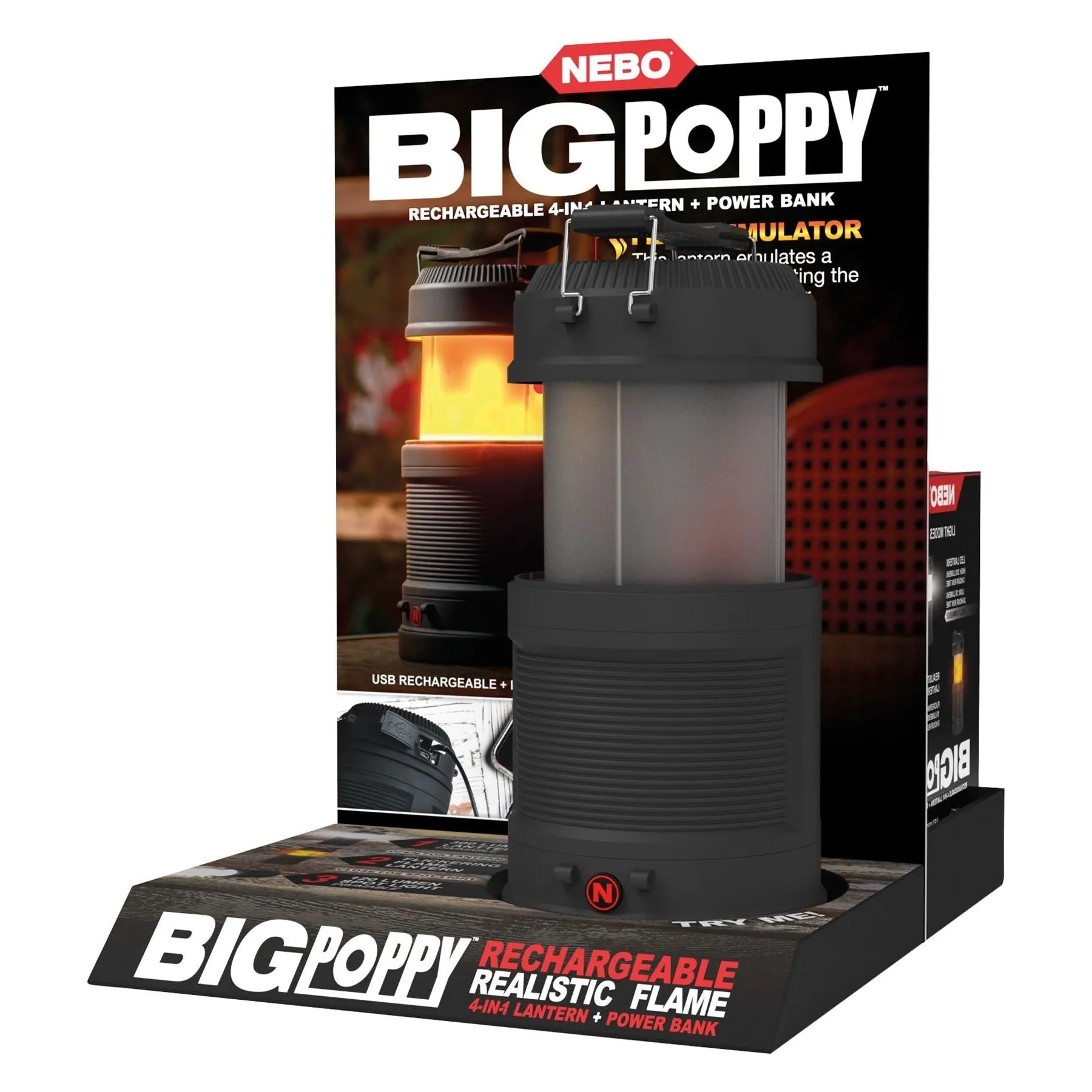 Big poppy flaslight and flame effect lantern NE6908
