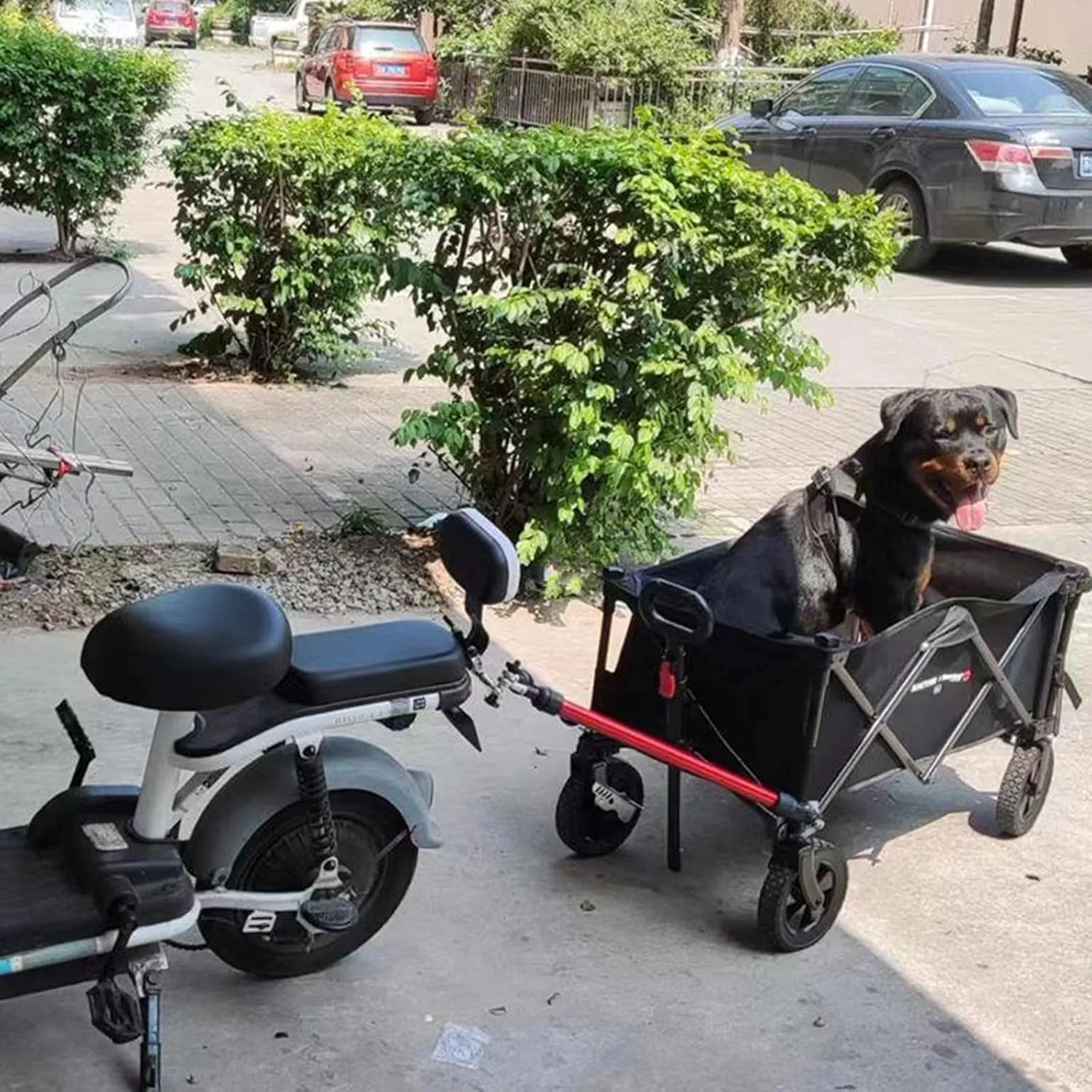 Bike Trailer Connector Dog Cat Bike Trailer Tow Bar Children Trailer Tow Bar Electric Vehicle Tow Bar Connector for Camping Hiking Mountain Bike