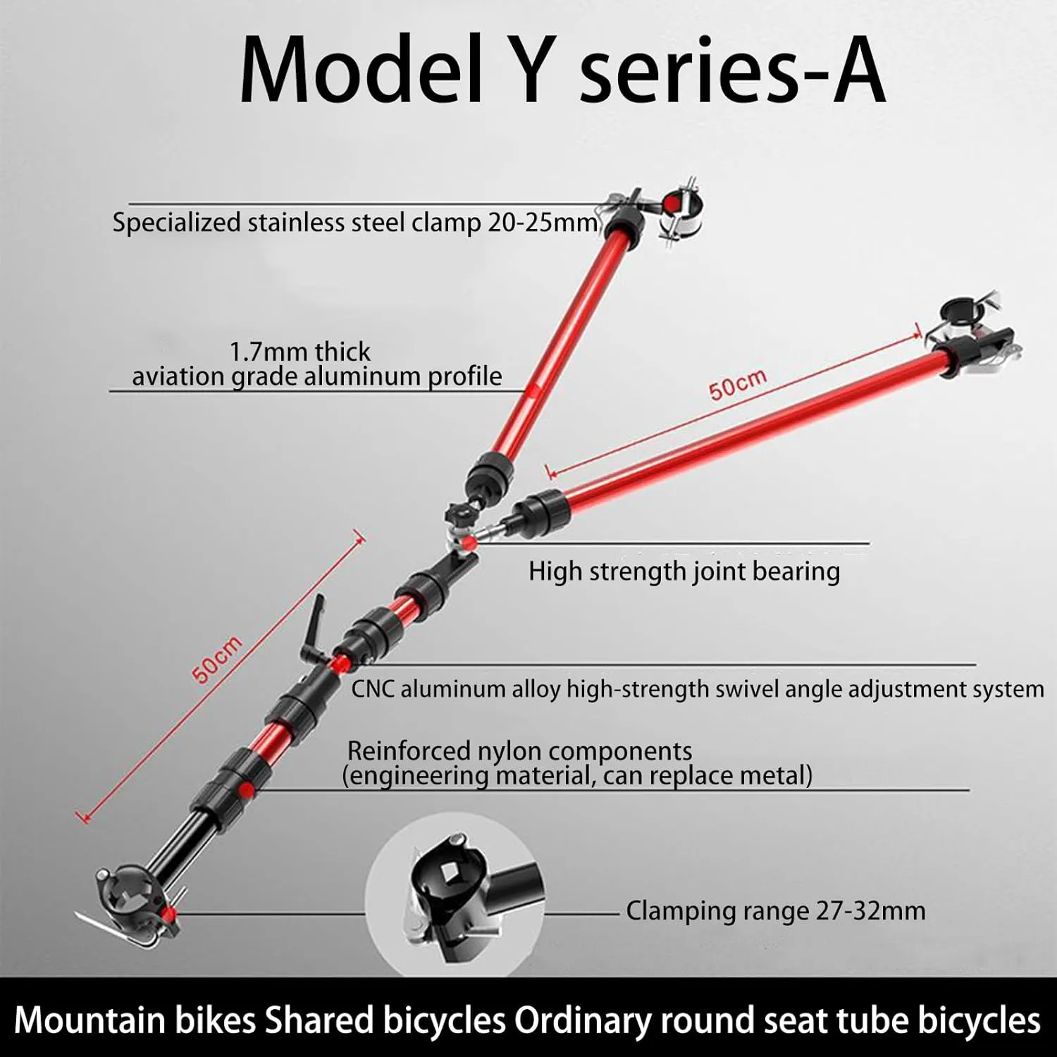Bike Trailer Connector Dog Cat Bike Trailer Tow Bar Children Trailer Tow Bar Electric Vehicle Tow Bar Connector for Camping Hiking Mountain Bike