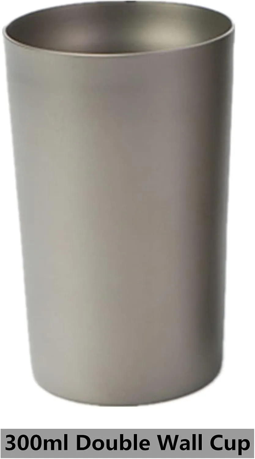 BIVOUAC 300ml Double Wall Titanium Coffee Mug Titanium Milk Cup Outdoor Mug Camping To Go Drinkware (300ml Double Wall)