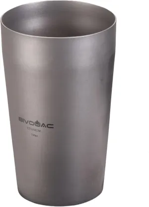 BIVOUAC 500ml Double Wall Titanium Mug No Lid Milk Cup Outdoor Coffee Mug Camping To Go Drinkware (500ml Double Wall)