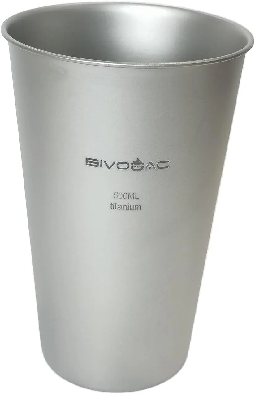 BIVOUAC 500ml Single Wall Titanium Cup 1Pc Packed Milk Mug Outdoor Mug Coffee Cup Camping To Go Drinkare (500ml Single Wall)
