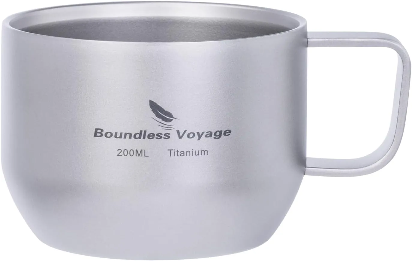 Boundless Voyage 200ml Titanium Double Wall Mug Metal Coffee Tea Cup Mini Espresso Cup Outdoor Camping Travel Ultralight Durable Portable Drinkware