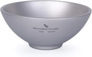 Boundless Voyage 220ml Titanium Double Walled Food Bowl for Adult Children Ultralight Portable Soup Rice Bowl Outdoor Camping Metal Durable Tableware Ti1085T