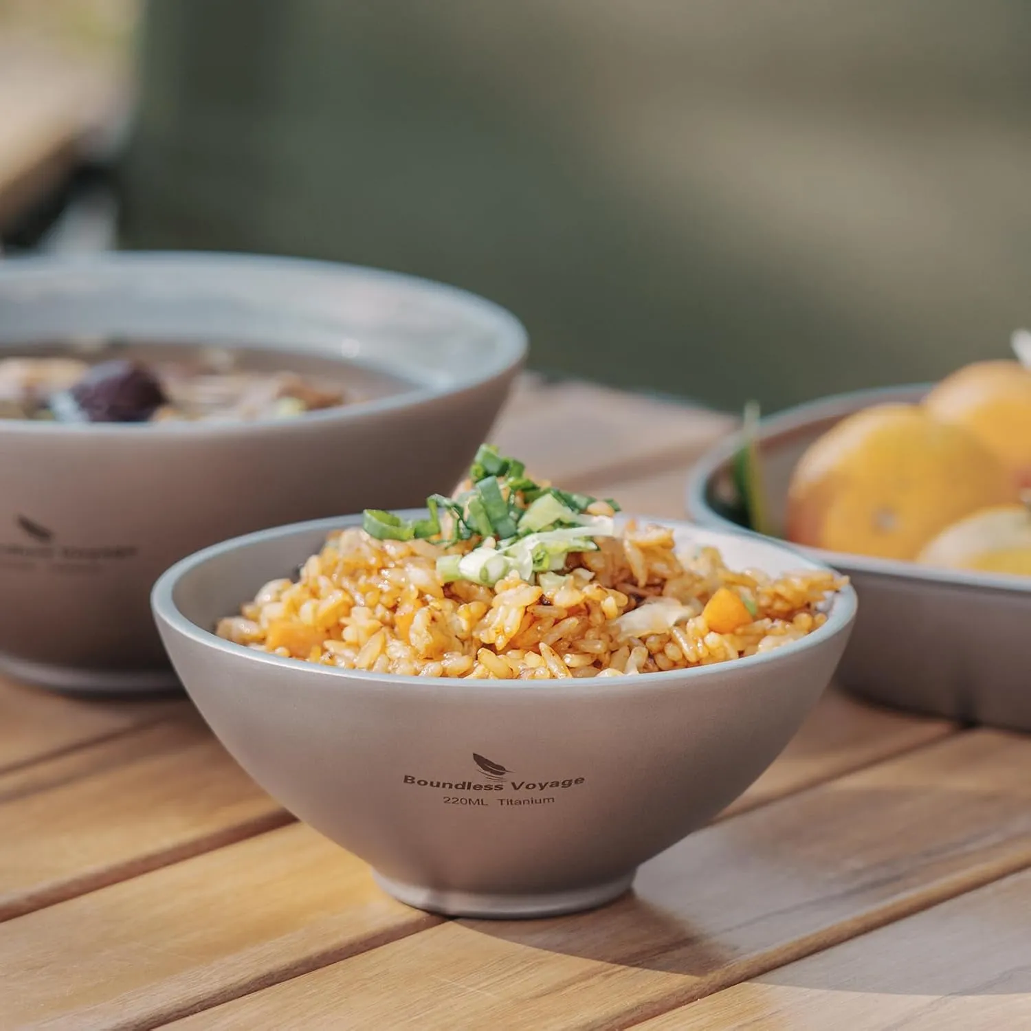 Boundless Voyage 220ml Titanium Double Walled Food Bowl for Adult Children Ultralight Portable Soup Rice Bowl Outdoor Camping Metal Durable Tableware Ti1085T