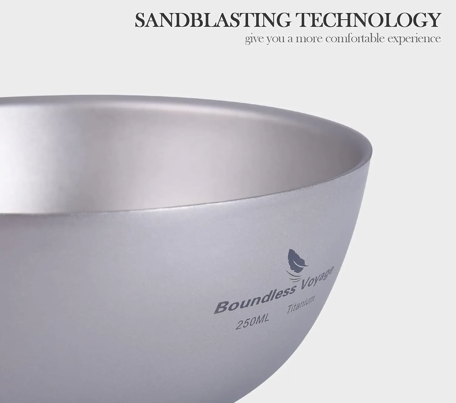 Boundless Voyage 250ML Titanium Double Wall Bowl Ultralight Portable Metal Food Rice Bowl Indoor Outdoor Camping Tableware for Adult Children Ti1093T