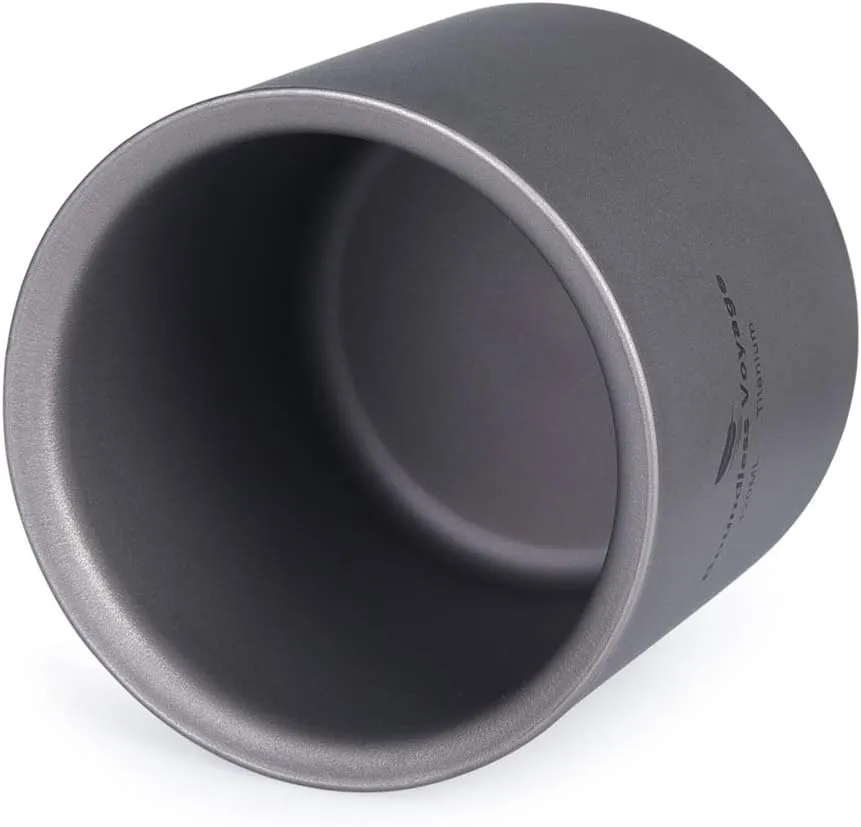 Boundless Voyage 3 in 1 Double Walled Titanium Cup Heat Resistant Mini Tea Drink Cup Outdoor Camping Mug Coffee Cups Camping Accessories Ti15152B