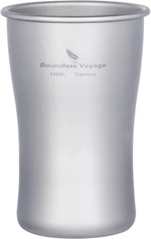 Boundless Voyage Titanium Beer Cups Ultralight Coffee Tea Juicy Mugs for Outdoor Camping Picnic 240ml 380ml 600ml (240ml)