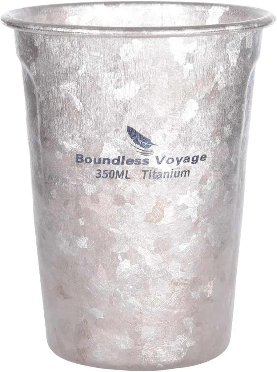 Boundless Voyage Titanium Cup 350ml/12fl oz Lightweight Beer Cup for Camping Travel Portable Coffee Tea Drinking Cup Water Mug