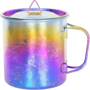 Boundless Voyage Titanium Cup 450ml/15oz Camping Cups & Mugs with Lid Ultralight Drinking Cup for Outdoor, Hinking, Garden Ti3055D (Multicolor)