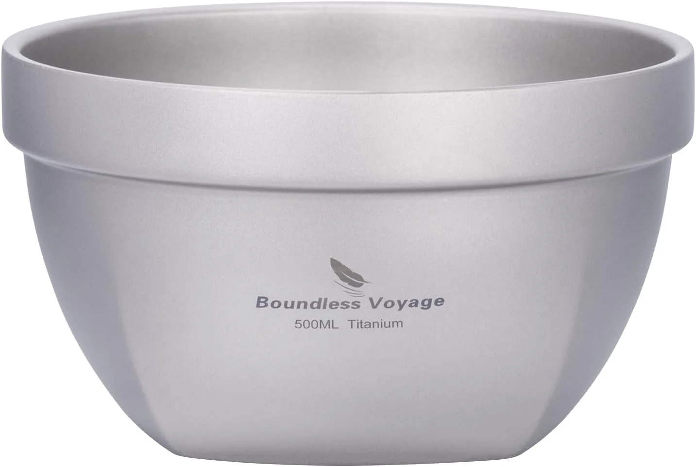 Boundless Voyage Titanium Double Walled Bowl - Ultralight Portable Tableware for Oatmeal, Rice, Soup, Yogurt - Outdoor Camping Metal Bowl (500ml)
