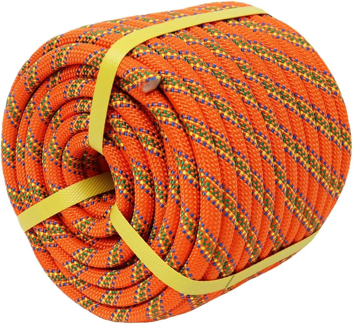 Braided Polyester Arborist Rope (3/8 inch X 100 feet) High Strength Outdoor Rope for Tree Climbing Hiking Camping Swing, Orange