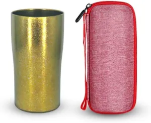 BTTSTRA Outdoor pure titanium beer mug portable car coffee mug(Gold 1)