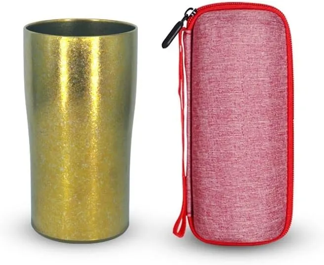 BTTSTRA Outdoor pure titanium beer mug portable car coffee mug(Gold 1)