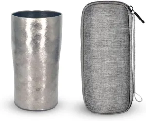 BTTSTRA Outdoor pure titanium beer mug portable car coffee mug(Silver 1)