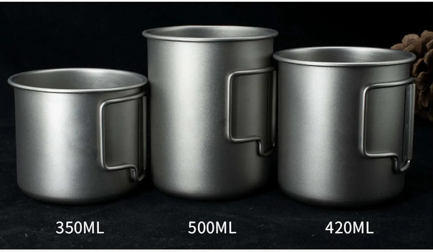 BTTSTRA Outdoor Pure Titanium Tea Cup Portable Coffee Cup Mug(350ML A)