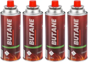Butane Fuel Canisters for Portable Camping Stoves, UL Listed- Explosion Proof - RVR System - 4 Pack