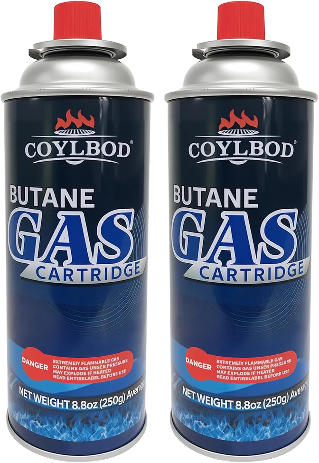 Butane Gas, Butane Fuel Canister, 99.99% Pure Butane Canister with Explosion Proof - RVR System, Butane Fuel for Camping Stove, Kitchen Torch Head (2 Can)