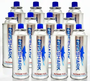 Butane Gas Fuel Canisters | 12 Pack | 8 oz Premium Butane Gas with Triple-Seamed CRV Explosion-Proof Design | UL Listed | Ideal for Portable Stoves, Torches, Camping, & Outdoor Cooking