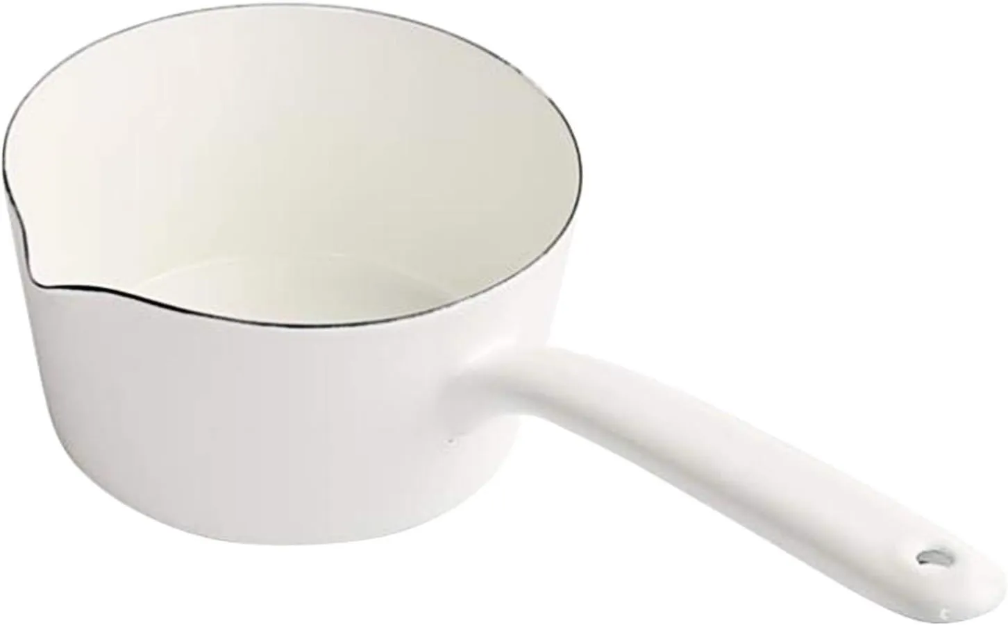 CALIDAKA 1.2L Enamel Milk Pan, Mini Butter Warmer, Saucepan With Pour Spout, Nonstick Pot, Melting Pot for Induction Electric Gas Stoves