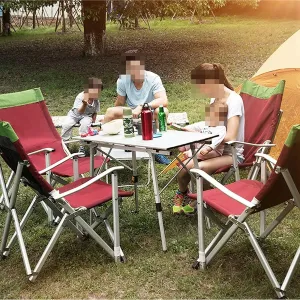 Camping Chair Fishing Chair with Foldable Backrest, Camping Ultralight Aluminum Tube Seat Stool Backpack Chair with Handrail Folding Chair (Color : Grün) (Rosso One Size
