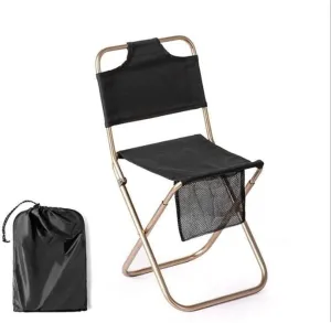 Camping Chair Outdoor Chair Foldable Chair Folding Camping Chair Outdoor Fishing Chair Picnic BBQ Seat Ultralight Aluminum Alloy Camping Stool With Storage Bag Folding Camping Chair ( Color : Black )