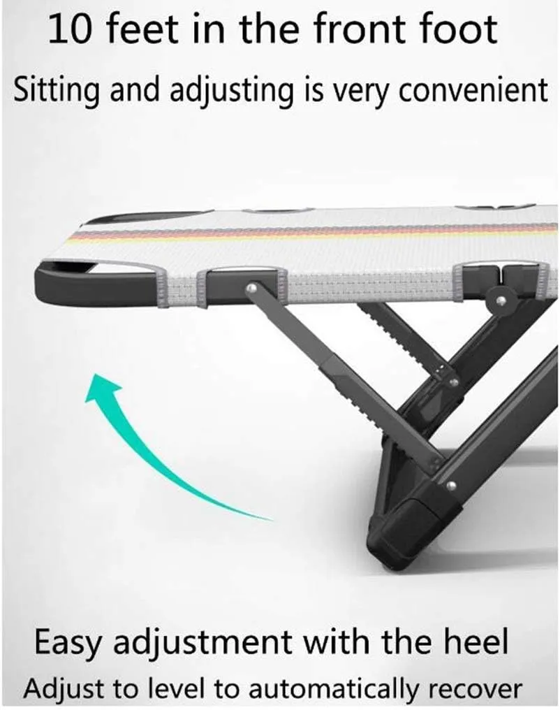 Camping Chairs Garden Loungers Folding Chair Deck Chair Recliner, Folding Lounge Chair - Office Sleep Multi-Function Adjustable Backrest Portable Beach Lazy Lounger 178x65x25cm (Color, A),E