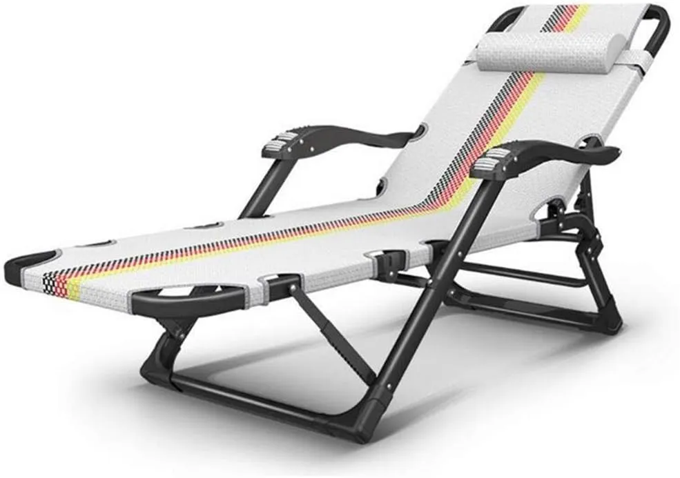 Camping Chairs Garden Loungers Folding Chair Deck Chair Recliner, Folding Lounge Chair - Office Sleep Multi-Function Adjustable Backrest Portable Beach Lazy Lounger 178x65x25cm (Color, A),E