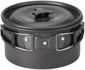 Camping Cook Pots with Lid and Folding Handle Outdoor Cooking Pots Utensils NonStick Camping Cookware Easy to