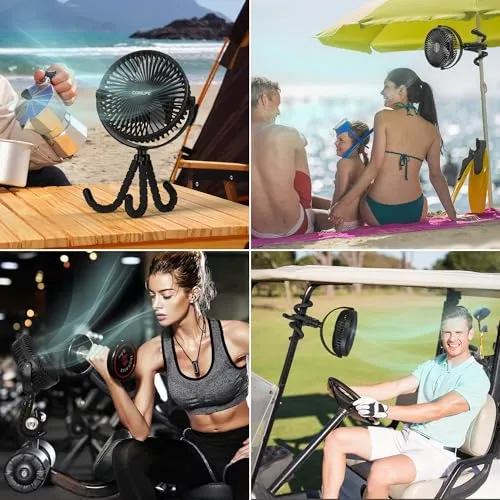 Camping Fan w/ LED Lantern-10000mAh Rechargeable Battery Operated Fan-47Hrs