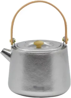 Camping Kettle 1.2L Titanium Camping Kettle Tea Pot Outdoor Hiking Kettle Pot with Folding Handle Ultralight Camping Kettle Camp Tea Coffee Pot Large Outdoor Hiking Kettle Pot Portable Camping Tea Ket
