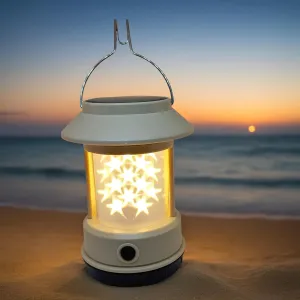 Camping Light Star-Shaped - Rechargeable Kids Camping Lantern, LED Decorative Lights, Solar and USB-C Charging, 3 Lighting Modes, 1200mAh Battery, for Home Decor, Outdoor Camping, and Festival Parties