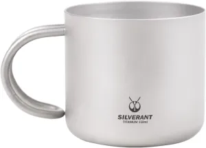Camping Mug Titanium Double Wall Coffee Tea Cup (110ML Double-Wall Cup with Class Handle)