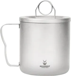 Camping Mug Titanium Double Wall Coffee Tea Cup with Inner Filter with Classic Handle
