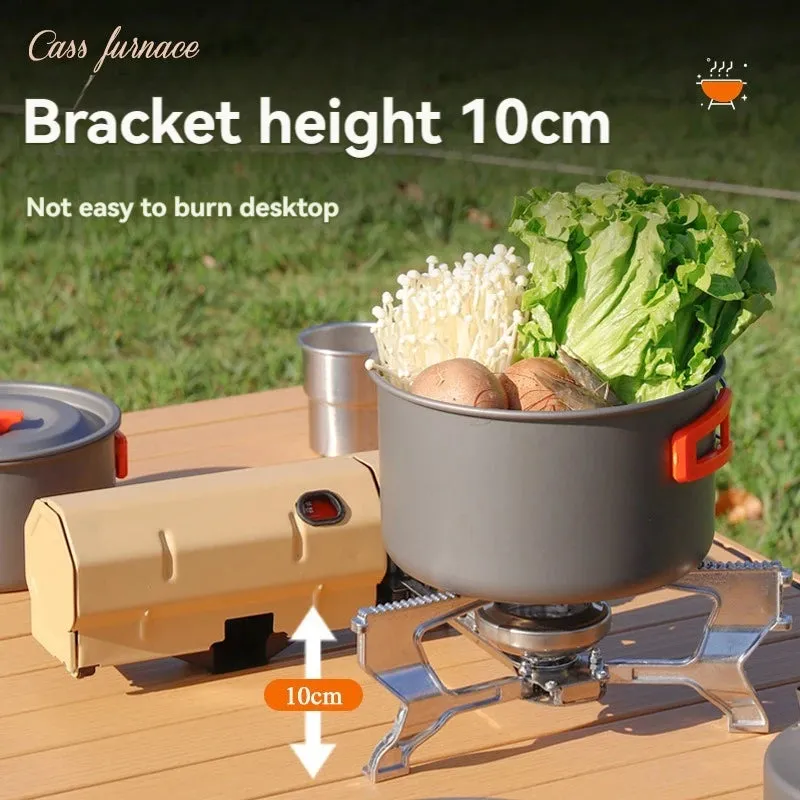 Camping Outdoor Portable Gas Folding Cassette Super Stove Camping Cookware 3800W Burner Furnace Camping Stove Gas