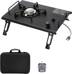Camping Stove for IGT Table, Portable Isobutane Gas Stove with Carry Bag, 4000W Camp Stove,Folding Propane Burner, IGT Accessories for Picnic, RV, Car Trip, Tailgating, Patio, Backyard