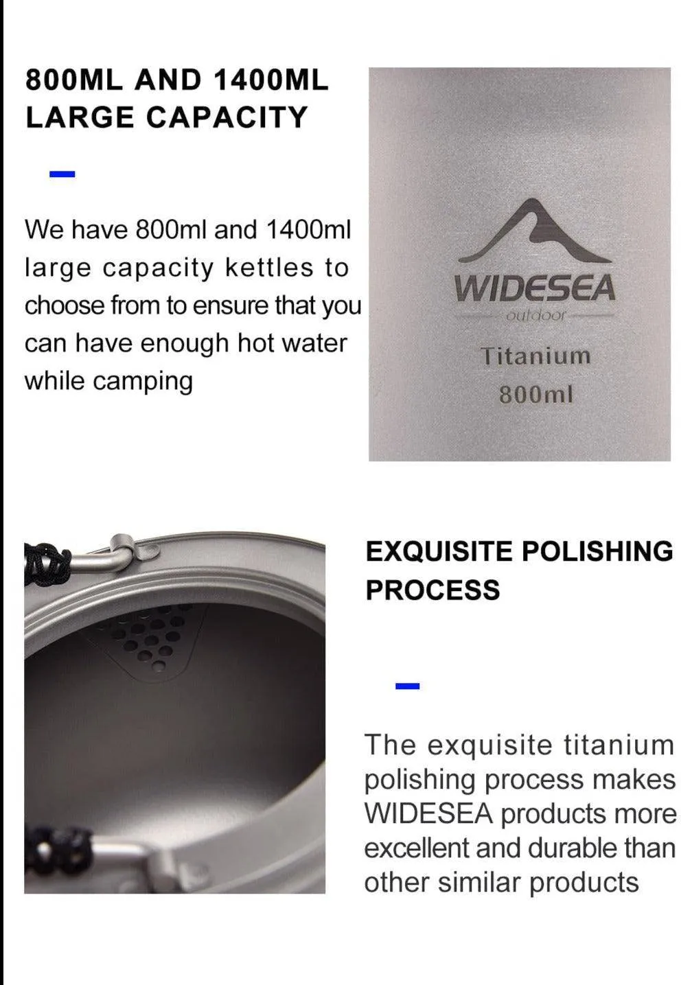 Camping Titanium Kettle1.4 L