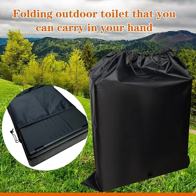 Camping Toilet, Composting Toilet with Biodegradable Bags, Portable Potty for Adults, Folding Toilet for Car Camping Hiking Long Trips Beach