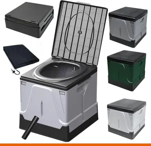 Camping Toilet, Composting Toilet with Biodegradable Bags, Portable Potty for Adults, Folding Toilet for Car Camping Hiking Long Trips Beach