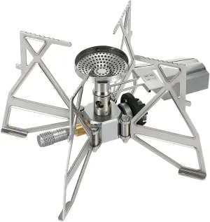 CAMPINGMOON Butane Camping Stove Portable Regulator Single Burner w/Storage Bag XD-3 (Silver w/o igniter)