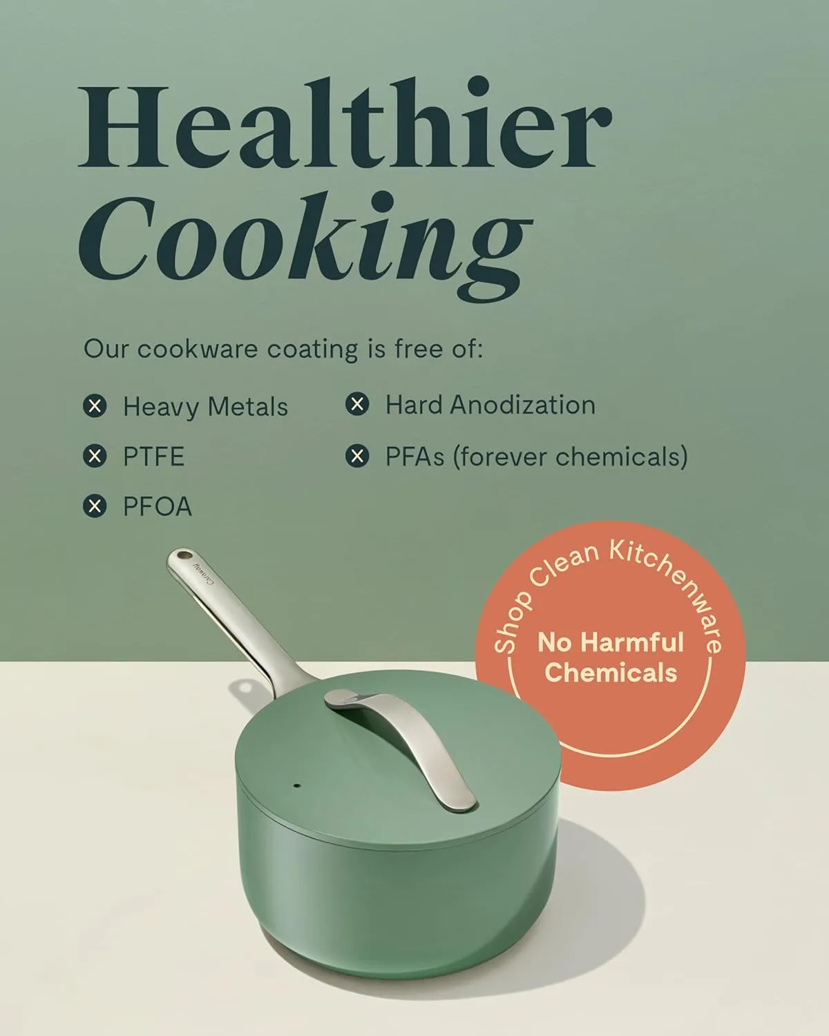 Caraway Nonstick Ceramic Sauce Pan with Lid (3 qt) - Non Toxic, PTFE & PFOA Free - Oven Safe & Compatible with All Stovetops (Gas, Electric & Induction) - Navy