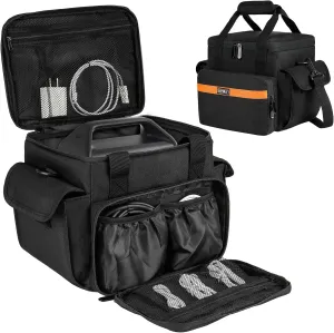 Carrying Case Compatible with Jackery Explorer 240/300/160/GOLABS R300/Anker 521 Portable Power Station,Waterproof Travel Storage Bag with Multiple Pockets for Charging Cable and Accessories(Bag Only)