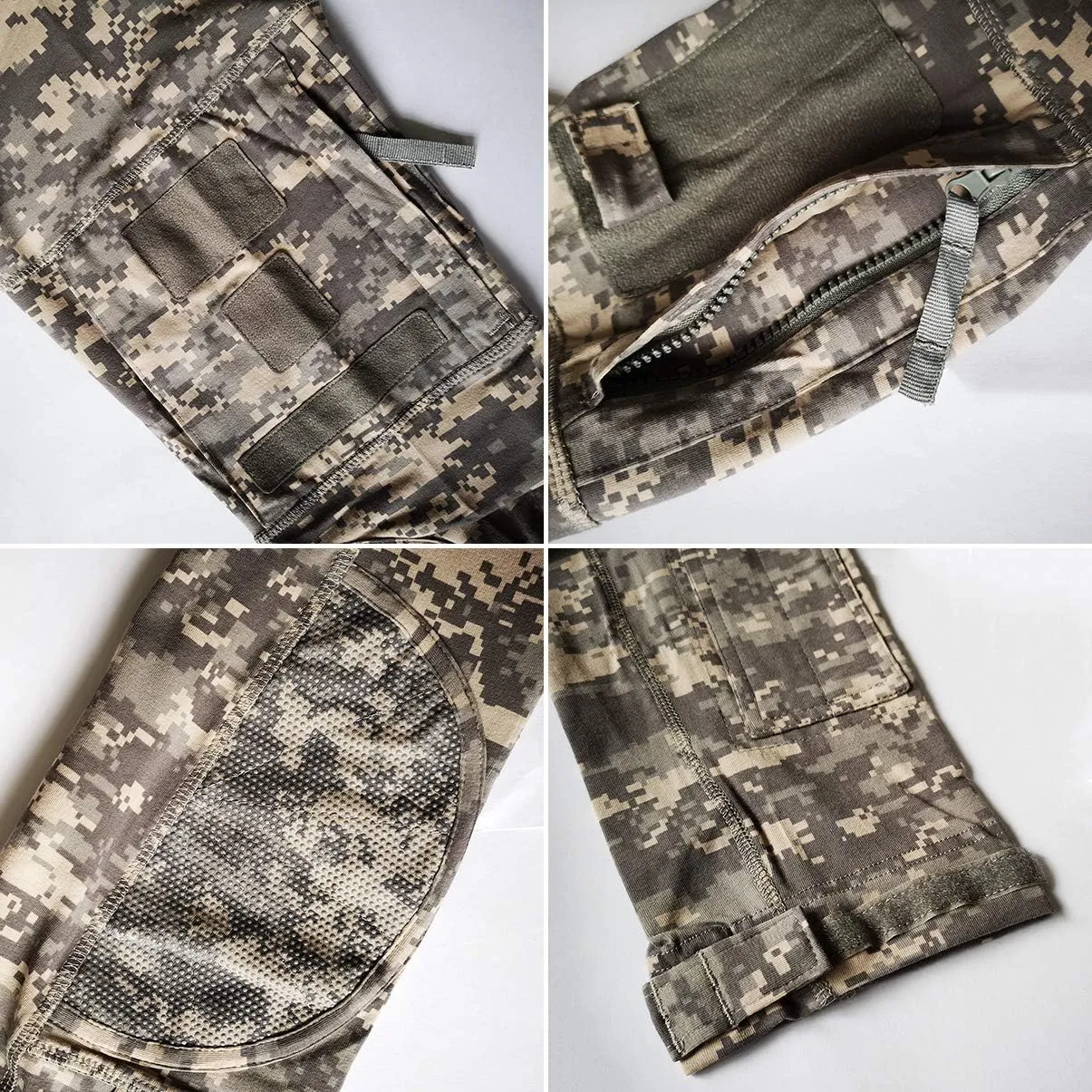 CARWORNIC Gear Men's Tactical Military Combat Shirt Cotton Stretch Army Camo Long Sleeve T Shirt with 1/4 Zip